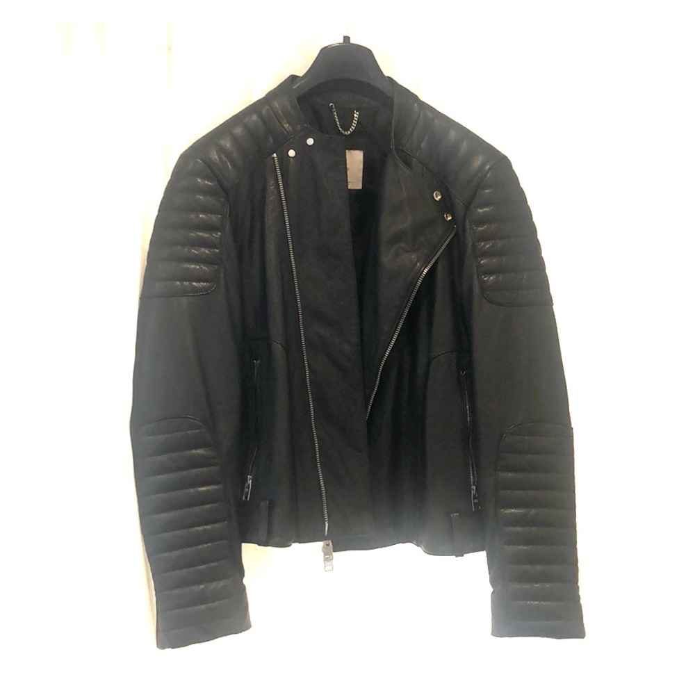 Men’s Mango 100% leather Moto jacket
